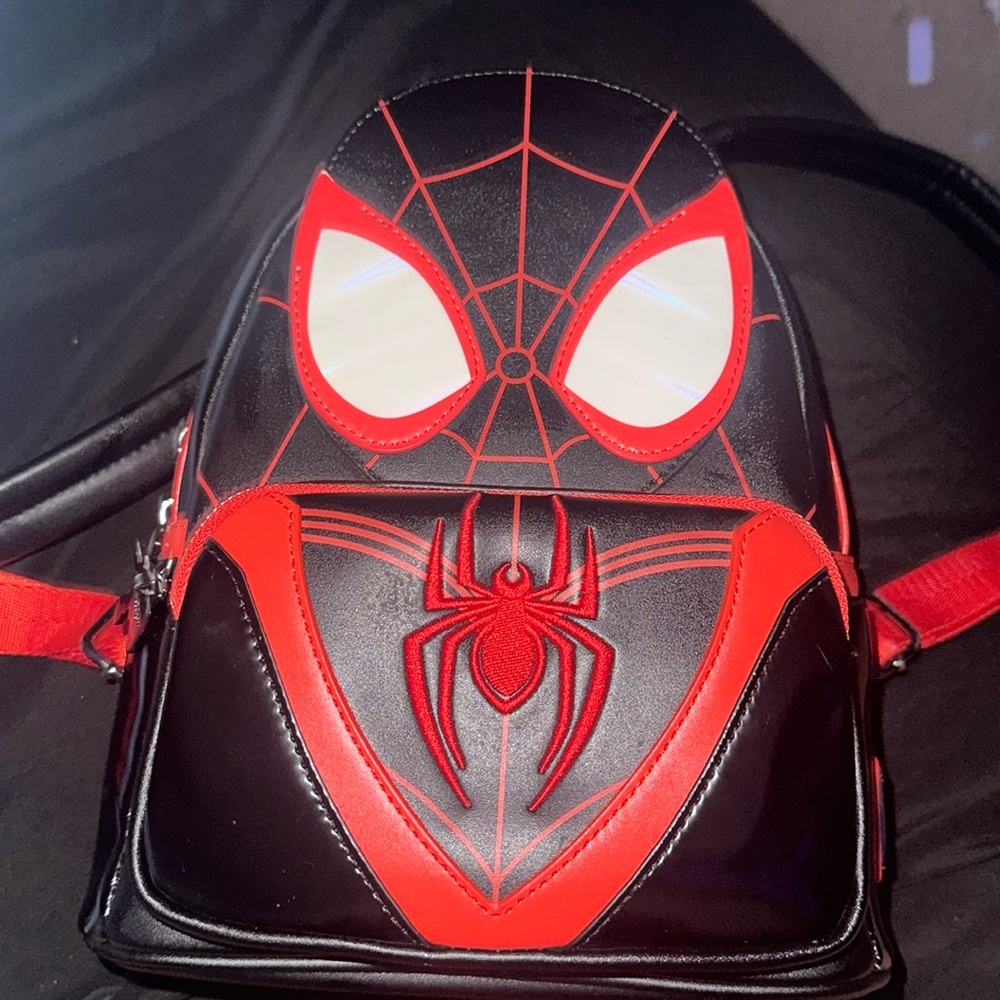 Loungefly Marvel Black Spiderman Miles Morales Cosplay Mini Backpack sold out
